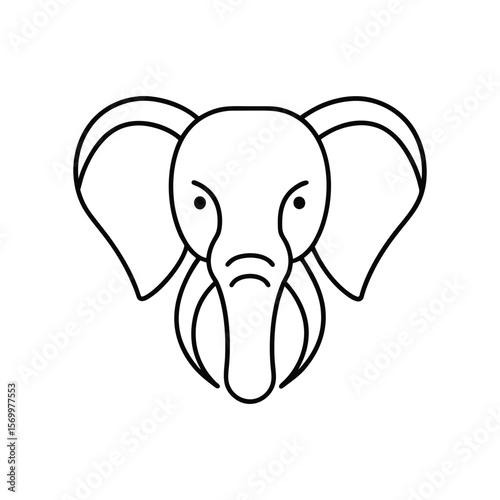elephant head line art
