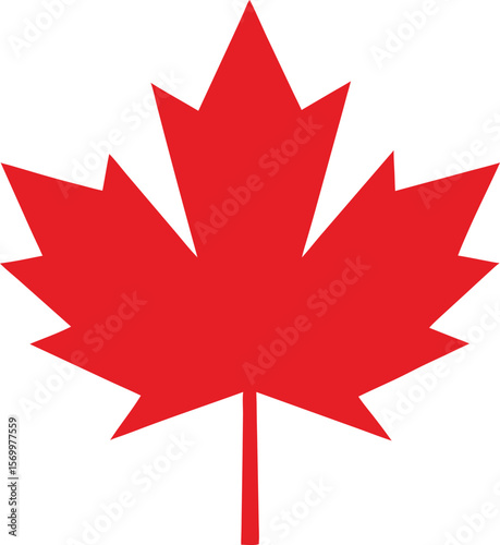 Canadian Maple Leaf Symbol: A stylized, vibrant red maple leaf against a clean backdrop, representing Canada's natural beauty and national identity.