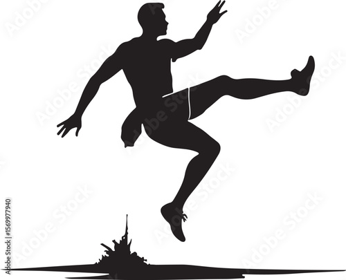 Silhouette of Footballer in Action – Perfect for Sports Graphics & Posters