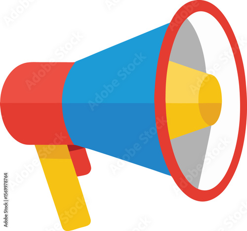 Vivid Marketing Announcement: A bold megaphone announces a vivid marketing announcement with bright, saturated colors, embodying energy, promotion, and eye-catching impact.