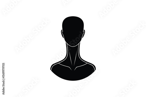 Elegant Female Torso Black and White Vector Graphic Featuring a Clean Silhouette Style and Minimalist Design for Modern Art and Fashion silhouette