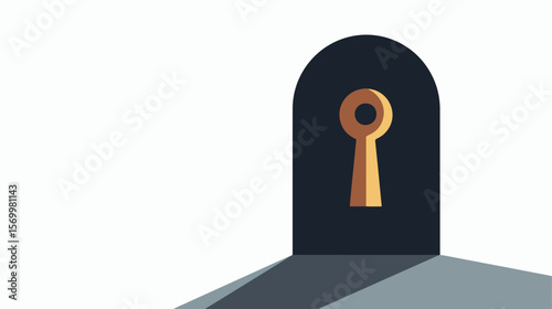 Interdimensional Portal: A Keyhole to Fantasy Worlds. Flat vector illustration of a mystical        