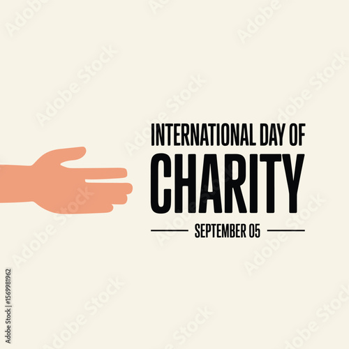 International Day of Charity Vector Graphic Featuring a Helping Hand, Celebrated on September 05, Promoting Generosity