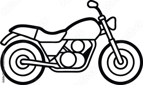 Motorcycle Silhouette: A sleek and powerful motorcycle, captured in a minimalist silhouette, highlighting its key design elements against a clean, high-contrast backdrop.