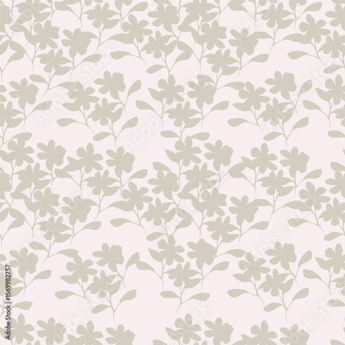 Cute vector floral seamless pattern. Colorful flowers background. Trendy repeat texture for fashion print, wallpaper or fabric.