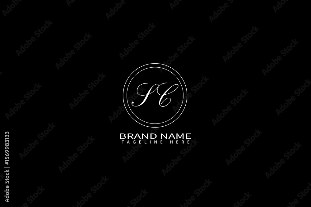 Fototapeta premium SC Letter Logo Design – Elegant Minimal Monogram for Luxury Brand Identity