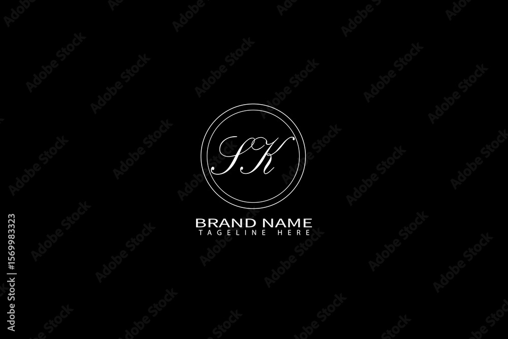 Fototapeta premium SK Monogram Logo Design Luxury Minimalist Lettermark for Elegant Brand Identity