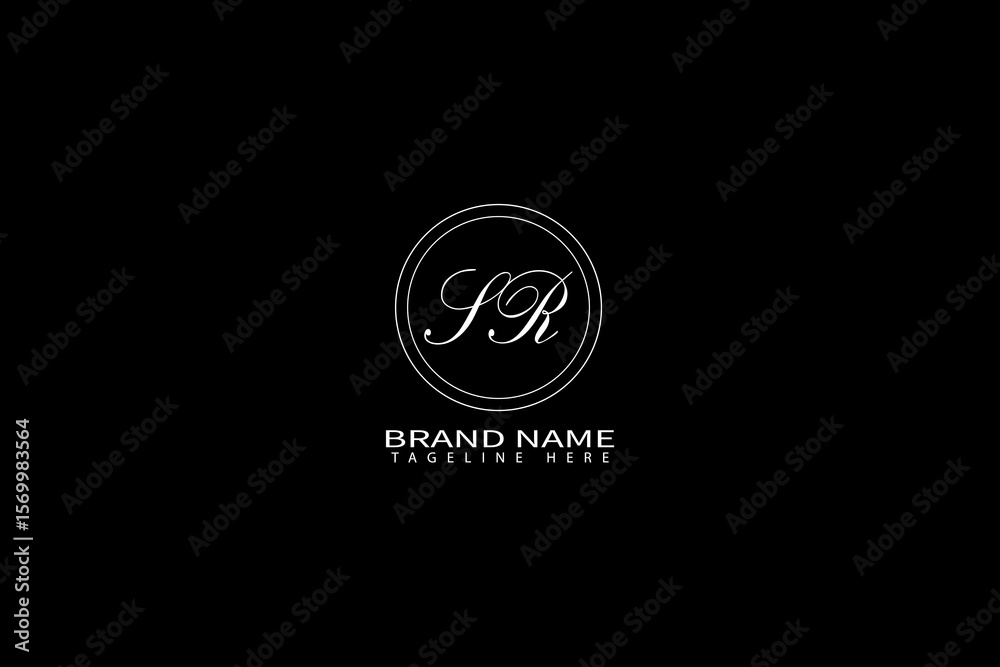 Fototapeta premium SR Letter Logo Design Premium Minimalist Monogram for Elegant Brand Identity