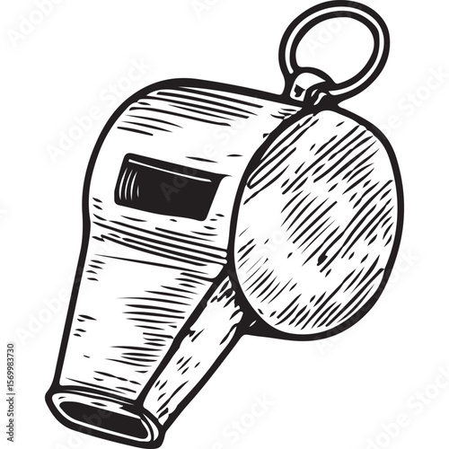 Ice Hockey Whistle Illustration for Referee Sports Gear