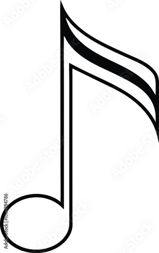 Musical Note: A singular musical note, a visual representation of rhythm and melody. This image, crafted in a clean and artistic style, stands as a symbol of music itself.