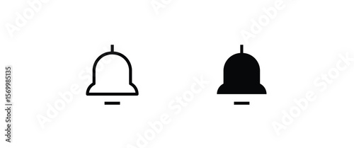 Message notification bell incoming inbox message, ringing, Alarm, service, handbell Firefighter call icons button, vector, sign, symbol, logo, illustration, editable stroke and flat design isolated