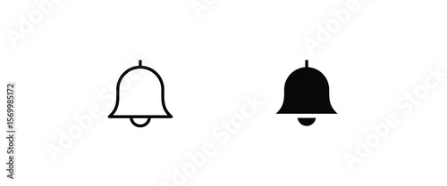 Message notification bell incoming inbox message, ringing, Alarm, service, handbell Firefighter call icons button, vector, sign, symbol, logo, illustration, editable stroke and flat design isolated