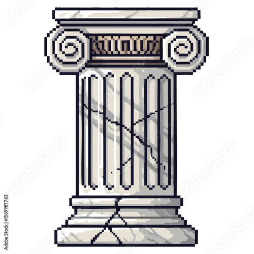Pixel Art: Ancient Greek Column - Classical Architecture Design