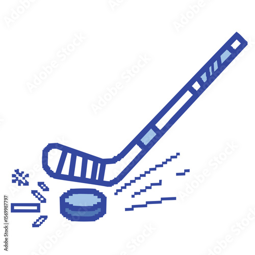 Ice Hockey Puck and Stick: A Vibrant Graphic Design