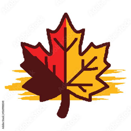 Autumn Maple Leaf: Seasonal Change, Fall Foliage, Red & Gold Colors
