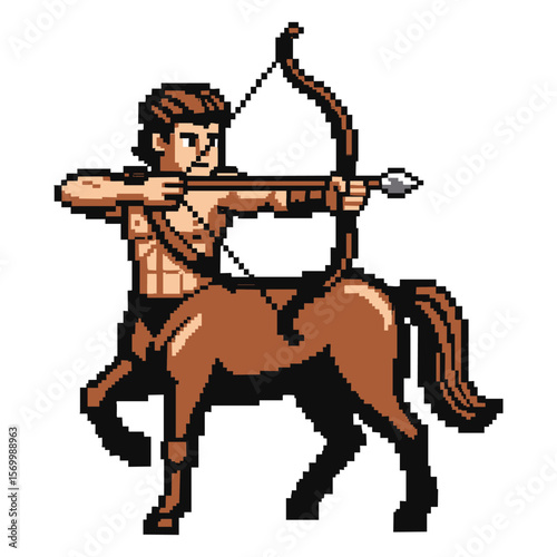 Pixel Art Centaur Archer: Mythological Creature Illustration