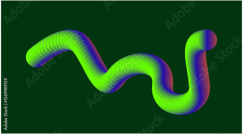 Blend Flowing 3D Smooth Background Green Color Abstract Design Vector Illustration