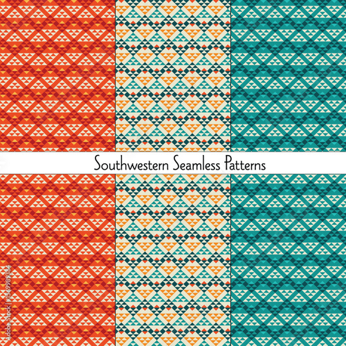 Southwestern Seamless Abstract Geometric Background Patterns