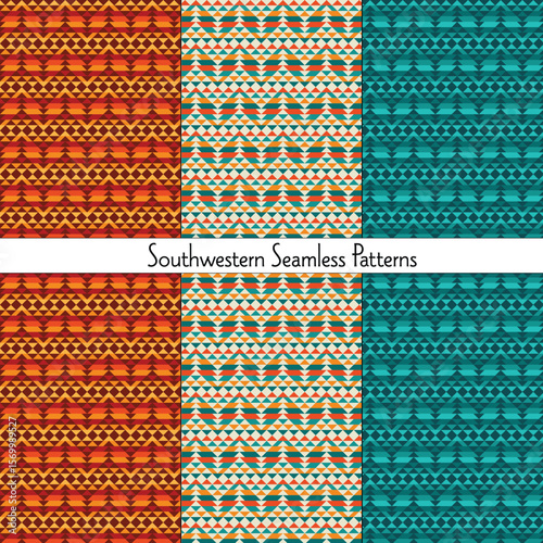 Southwestern Seamless Horizontal Stripe Patterns