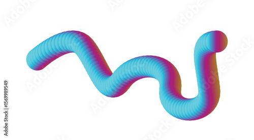Blend Flowing 3D Smooth Blue Cyan Color Abstract Background Design Vector Illustration