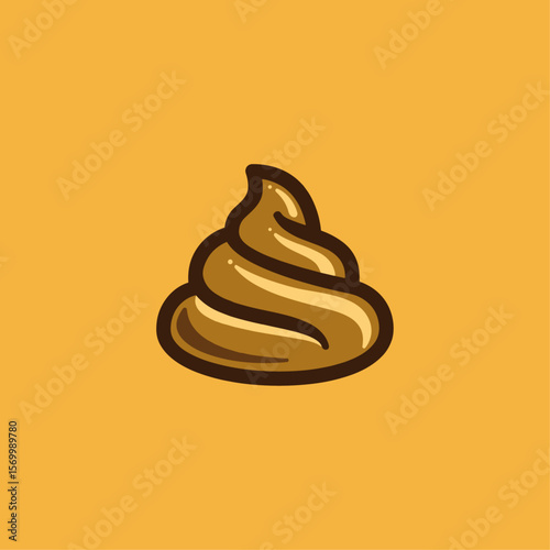 Poop logo icon flat vector design