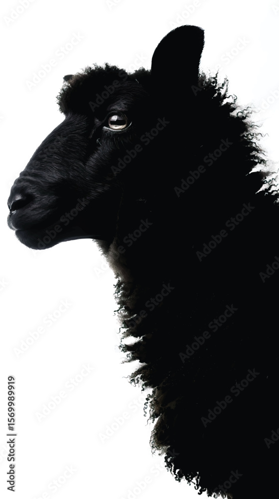 Fototapeta premium Sheep silhouette isolated in White background