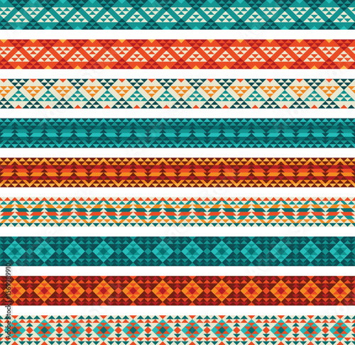american southwest decorative geometric pattern border patterns