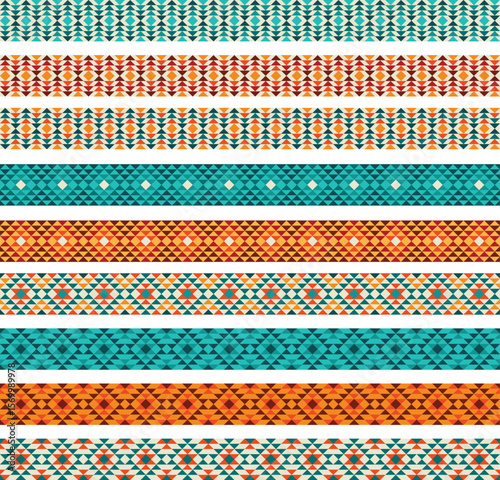 american southwest inspired geometric pattern border patterns