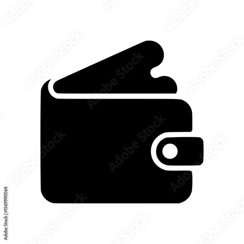 Black wallet icon on a white background