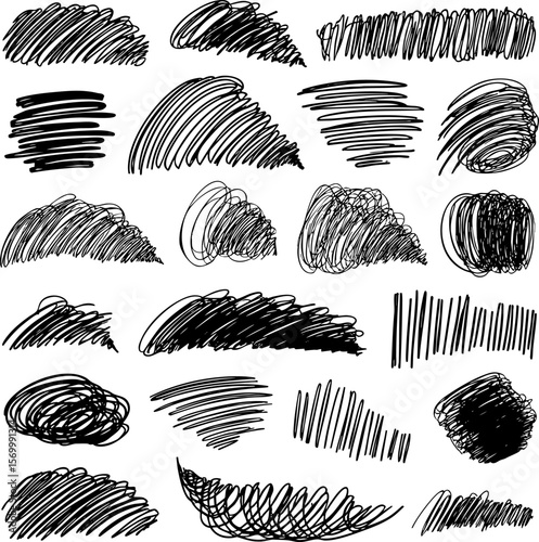 Abstract background texture of dynamic, wavy strokes. Hand-drawn sketchy lines form energetic patterns, adding movement and rhythm to modern and artistic graphic designs.