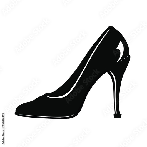 Shoes silhouette isolated on white background