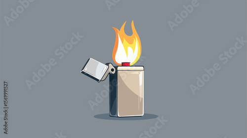 Fiery Steel Incendiary Device: Flat Icon Design. Perfect for industrial, military, or hazard warning