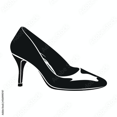 Shoes silhouette isolated on white background