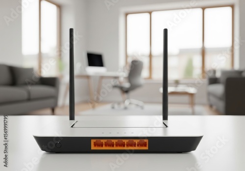 Wireless Router for Home Connectivity. This contemporary networking hub ensures robust digital access. It represents reliable internet service, crucial for productive home offices and efficient.