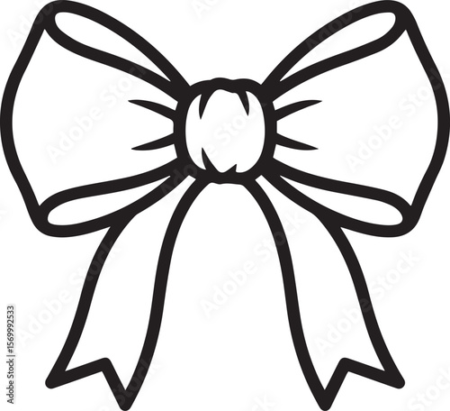 bow vector ribbon illustration line art doodle collection isolated