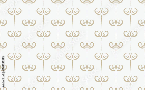 Ornate seamless pattern in damask style. Classic background for wallpaper, textiles like curtains or bedding, or stationery.