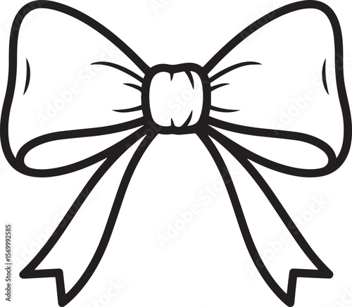 bow vector ribbon illustration line art doodle collection isolated