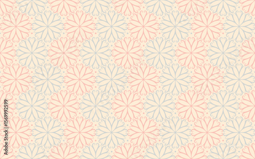 Pastel summer seamless pattern with stylized flowers. Decorative cute background for summer themed fabric designs, wallpaper, or stationery