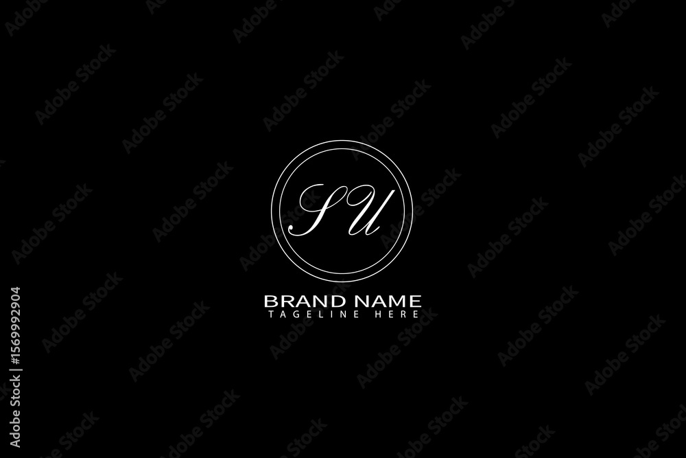 Fototapeta premium SU Monogram Logo Design – Classy Minimalist Letter Branding for Premium Identity
