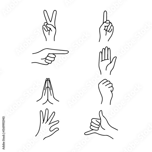 set of hand drawn icons