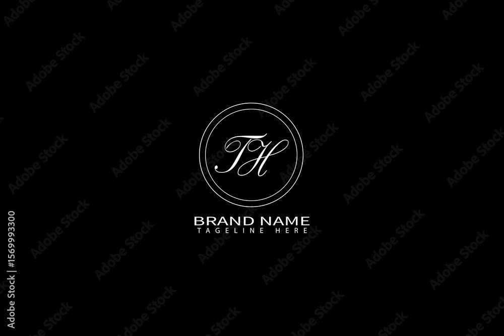 Fototapeta premium TH Letter Logo Design Minimal Elegant Monogram for Luxury Brand Identity