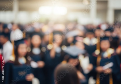 Wallpaper Mural Graduates Celebrating Achievements. A vibrant scene of scholars in academic attire, signifying the joyous culmination of studies and the hopeful promise of future endeavors. Torontodigital.ca