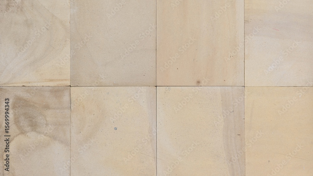 Fototapeta premium Light brown wooden boards are divided into squares, many wooden boards are connected together, the surface of the wooden boards.