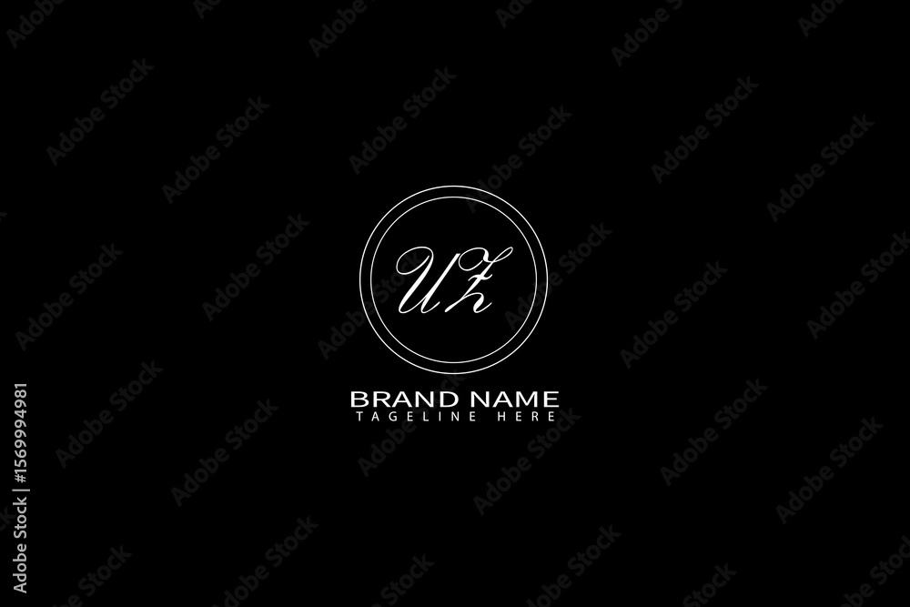 Fototapeta premium UZ Letter Monogram Logo Classy Minimalist Branding Symbol for Luxury Identity
