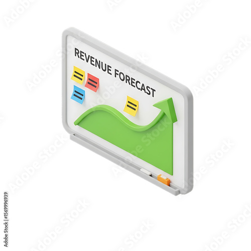 Financial graph predicting a positive revenue forecast.