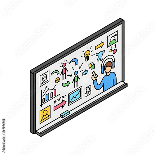 Online collaboration board with creative ideas.