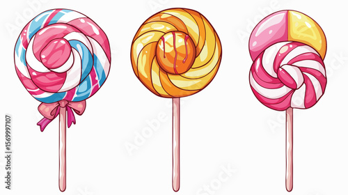 Sweet Lollipop Candy Icon: Delicious Dessert Treat on a Stick, Perfect for your Designs! fun joy food
