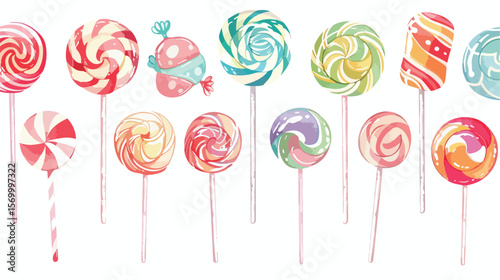 Hand-drawn Lollipop Candy Vector Illustration: Sweet Treats Design Element for Branding, Packaging, 
