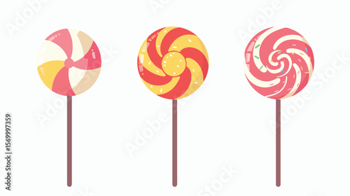 Sweet Treats: Colorful Lollipop Flat Icon for Vending Machine, Candy Shop, and Sweet Treats Branding