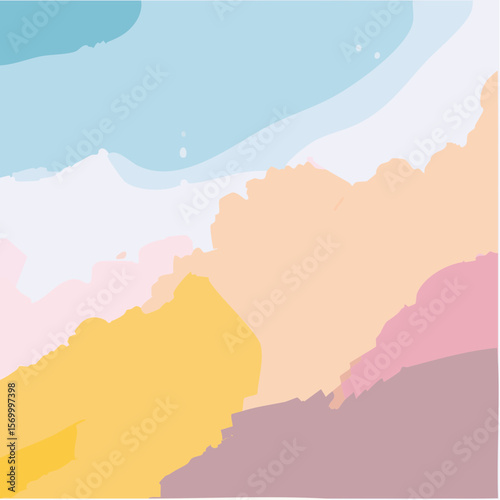 Abstract Pastel Watercolor Background Soft Brush Strokes and Color Splashes